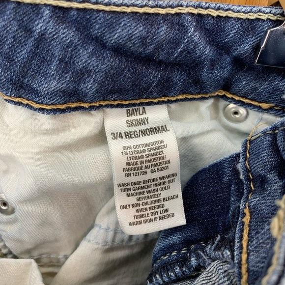 Aeropostale Bayla Low-Rise Skinny Jean Blue Denim 3/4 Reg/Normal - Picture 6 of 7